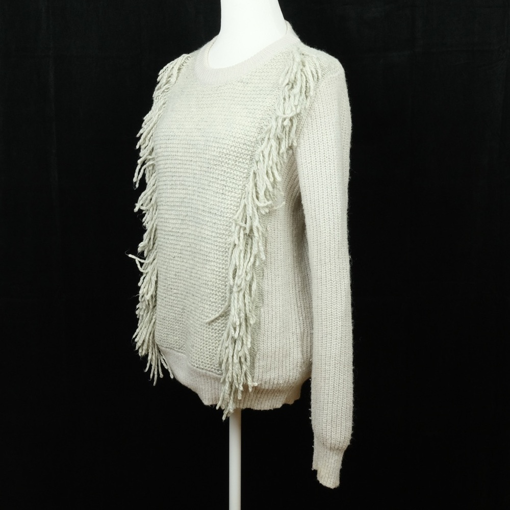 Banana republic fringe wool mohair blend crew neck pull over sweater. Size S - Picture 4 of 8